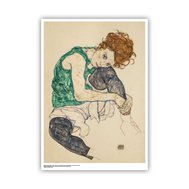 Plakát - poster - Schiele - Sedící žena s pokrčenými koleny - Seated woman with bent knees + tubus.